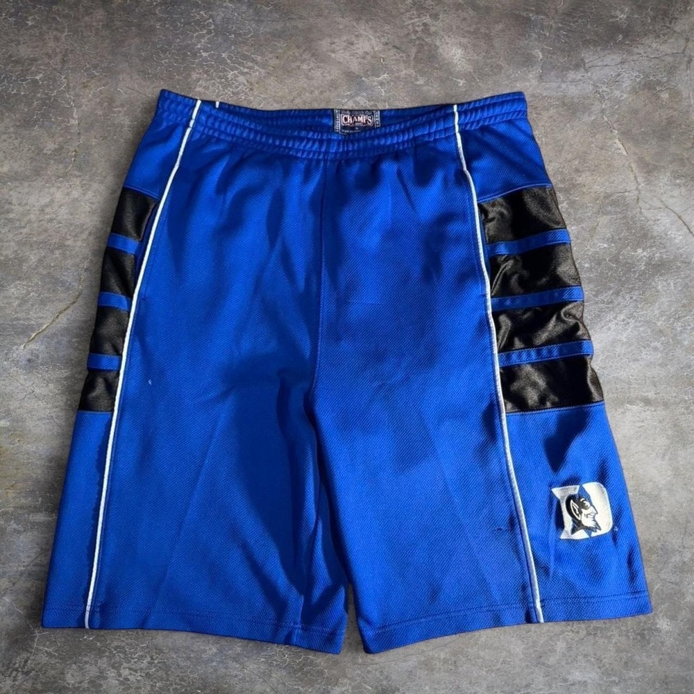 Vintage Y2K Duke Blue Devils Basketball Shorts Blue NCAA Athletic Mesh Team XL